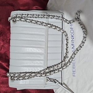 Rebecca Minkoff Dylan Flap Crossbody Purse Grey